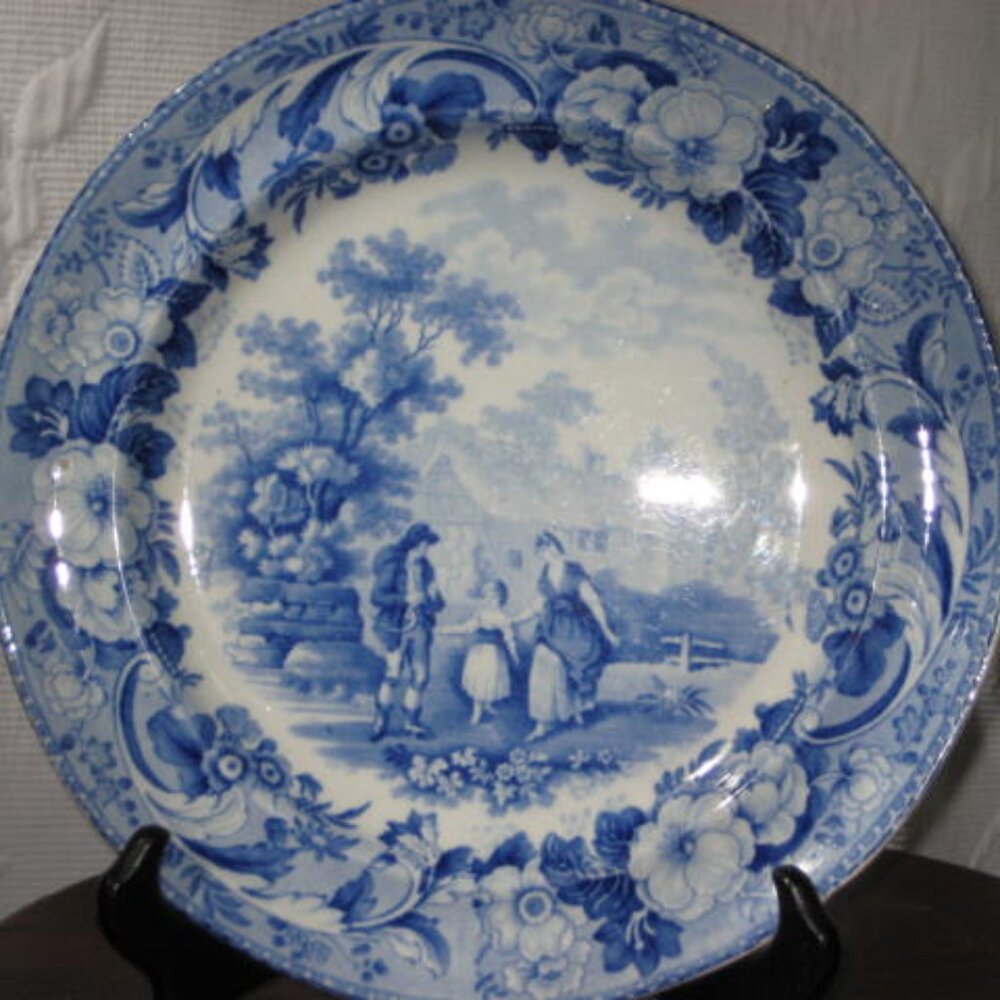 Antique ca1820 Blue Transferware Plate The Reaper Bathwell Goodfellow Excellent - Picture 3 of 13